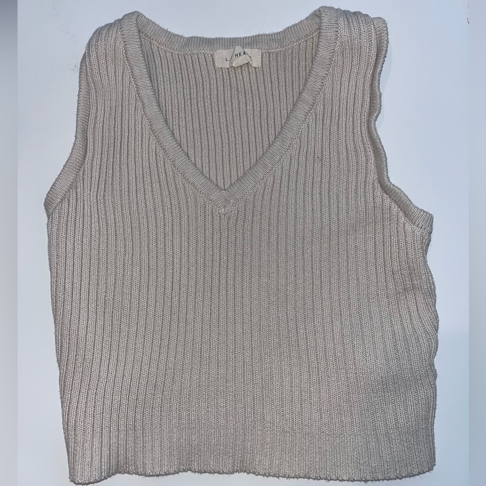 PacSun Cream Cropped Knit Sweater Tee